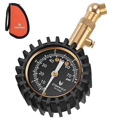 ETENWOLF Tire Pressure Gauge for Cars 0-75 PSI with Large Glow Dial | Air Pressure Gauge Calibrated to ANSI B40.1 Grade A(Plus-Minus 1%), Tire Gauge for Tire Pressure Car Accessories