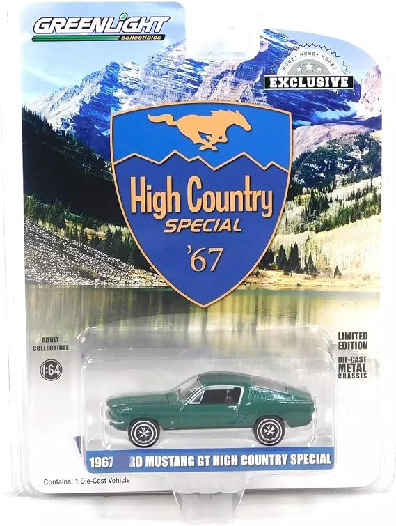 GL 1:64 1967 Mustang GT Fastback High Country Special Timberline Green 30505 Die-cast Car Model
