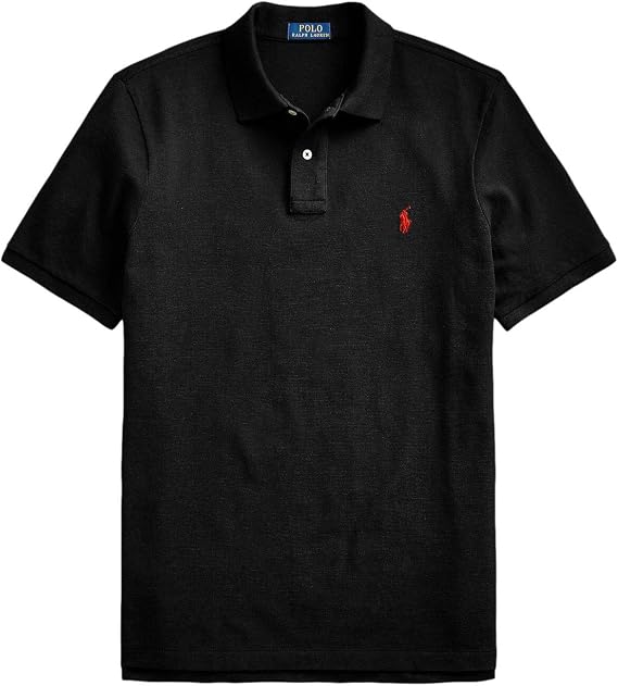 Polo Ralph Lauren Classic Fit Mesh Pony Logo Polo Shirt (XXL, BlackRedPony)