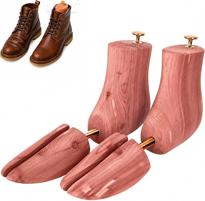 Cedar Boot Trees for Men&Women-Boot Shaper, Natural Aromatic Cedar Wood, Durable Metal Components-Extend Boot Lifespan