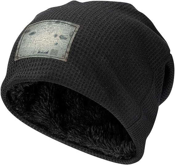 Math-Physics-Formula Soft Waffle Knit Beanie, Cozy Warm Fleece Lined Winter Hat for Men and Women Black