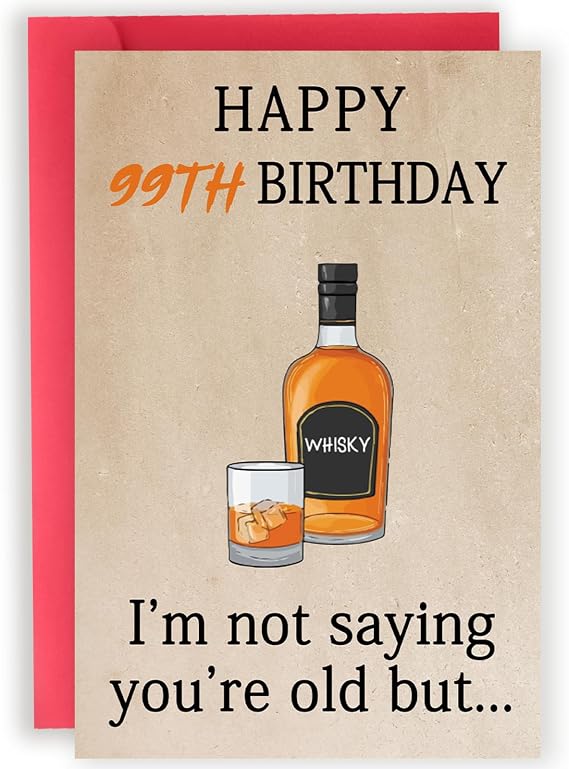 Happy 99th Birthday Cards Gifts for Women Men, Funny 99 Year Old Birthday Decorations for Dad Mom Grandpa Grandma, Great 99th Bday Gifts for Woman Man