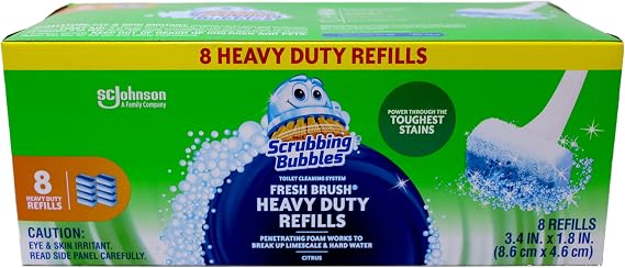 Scrubbing Bubbles Fresh Brush Heavy Duty Refills, Pack of 8
