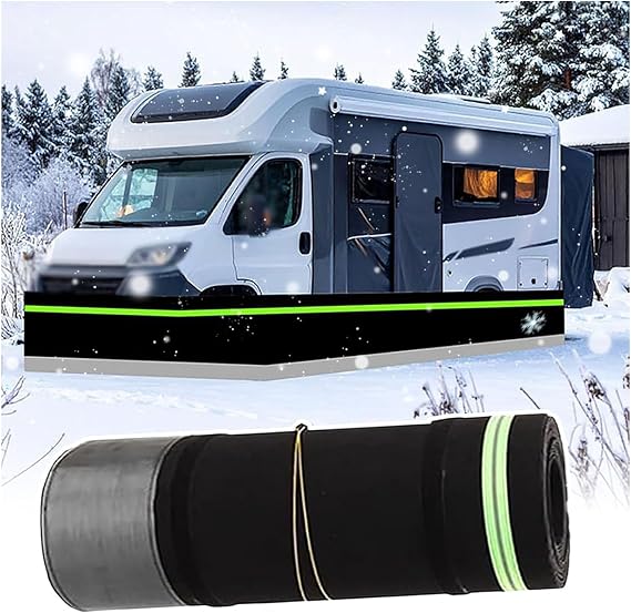 RV Skirting for Winter No-Drill Installation, Camper Insulated Skirt with Reflective Strip And Steel Mesh, Camper Skirting for Travel Trailer 5th Wheel(Hight 2.6ft,131ft/40m Length)