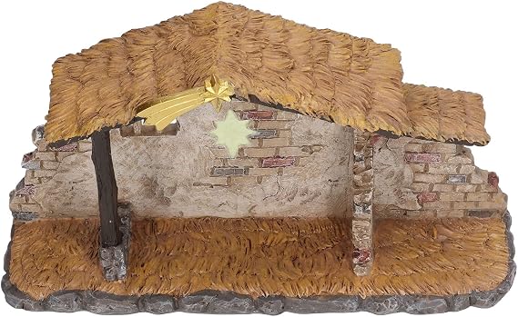LIANGLIDE Nativity Set for Christmas, 27.8 * 7 * 16.7 cm Nativity Scene Fine Vivid Details Christmas Manger Shed Statue for Holiday Desktop Decoration Gifts