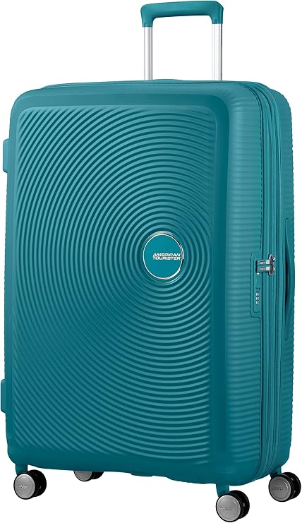 American Tourister Soundbox - Hard Shell Suitcase 77 cm Large - Trolley Suitcase with 4 wheels, TSA Lock, Expandable & Light - 97/110 L - Green (Jade Green)