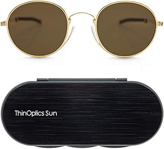 ThinOptics Milano Aluminum Case + Round Sunglasses