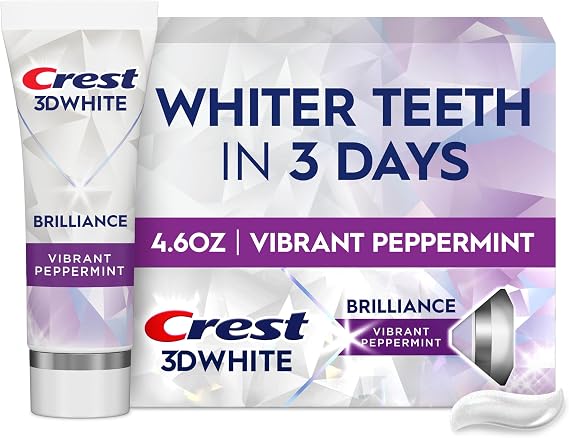 3D White Brilliance Vibrant Peppermint Teeth Whitening Toothpaste, 4.6 oz
