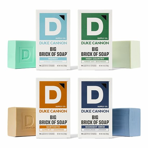 Duke Cannon Big Brick Soap for Men, Variety, 10 oz 4-Pack