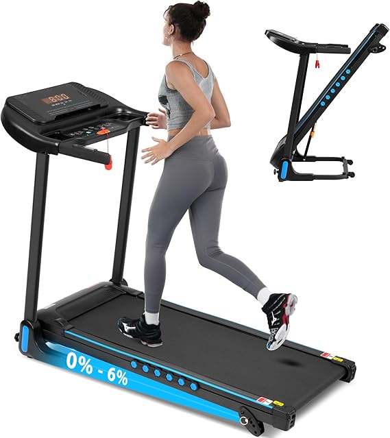 Merax Incline Treadmill,Treadmills for Home,350LBS Running for Exercising | 3.0HP Quiet Motor,10MPH Treadmills,Bluetooth,Pulse Monitor,Auto Folding,Dual Control Mode