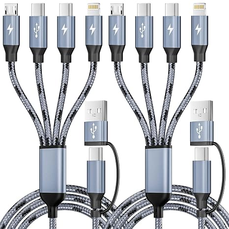 4 in 2 USB C Multi Charging Cable, 5FT Charging Cords for Multiple Devices
