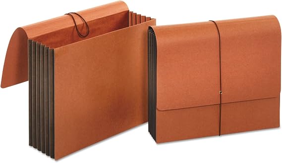Universal 13090 Extra Wide Expanding Wallet with Elastic Cord, Letter, 5 1/4 Inch Expansion, Red