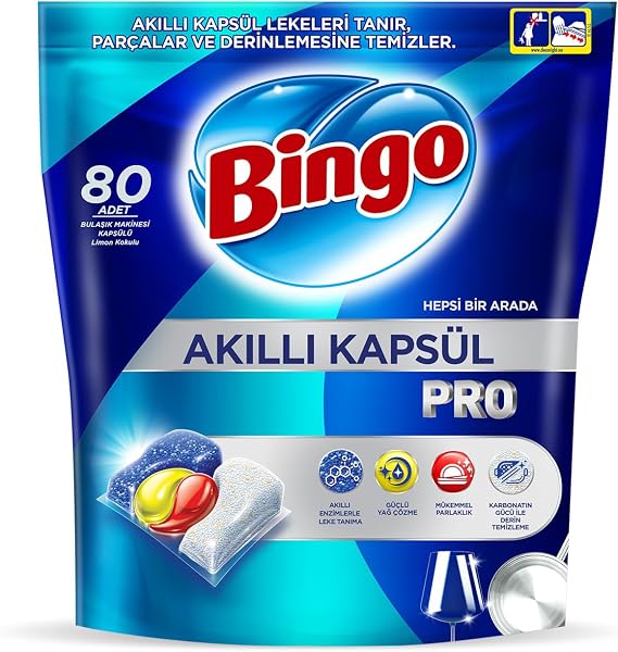 Bingo Akıllı Kapsül Pro Bulaşık Makinesi Deterjanı Tableti 80'li
