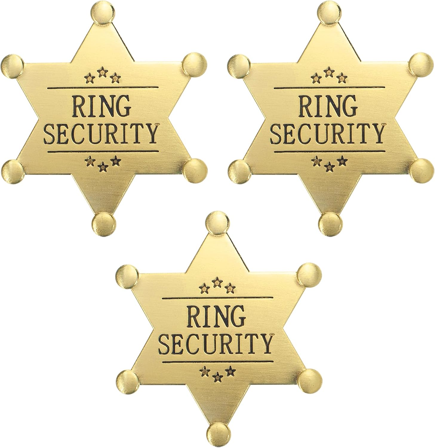Metal Ring Security Badge, Ring Bearer Gifts Metal Brooch, Rings Security Wedding Accessories Keepsake for Party, Rehearsal, Youngs, Security Badges for Wedding Souvenirs (3Pcs)
