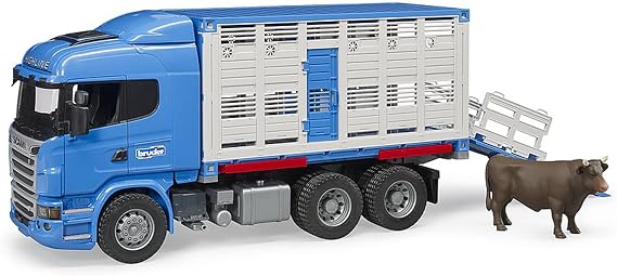 Bruder 03549 Scania R-Series Cattle Transportation Truck with 1 Cattle Vehicles - Toys