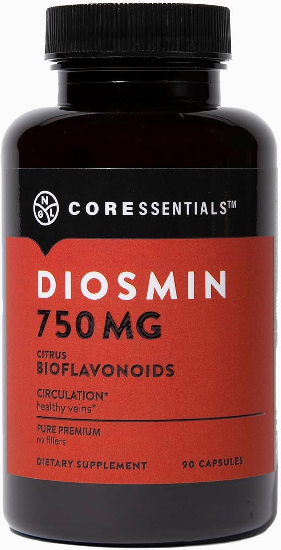 NGL Pure Diosmin 750 mg - Citrus Bioflavonoids for Blood Circulation, Leg Veins Health, Purity Guarantee 90 Capsules