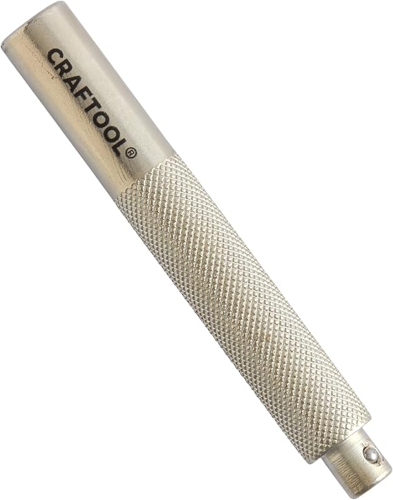 Tandy Leather Craftool Snap-in Stamp Handle - Spring-Loaded Leather Stamping Tool - Compatible with 2D & 3D Craftool Stamps - Works with Alphabet & Number Stamp Sets - Metal Leathercraft Handle