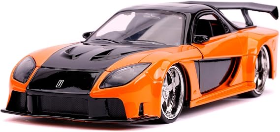 Jada, 253203058, Hızlı ve Öfkeli Fast & Furious Mazda RX-7 1:24, Serbest Tekerlek, Die- Cast (Metal), Açılabilir Parçalar (Kaput, Bagaj ve Kapılar)