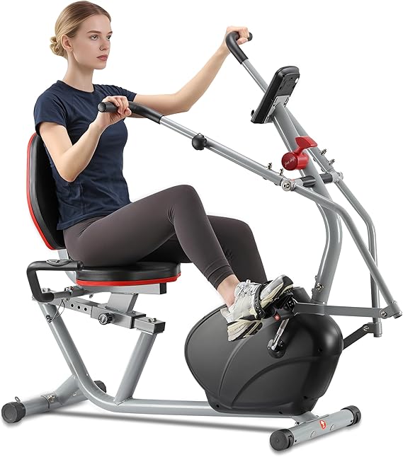 Recumbent Exercise Bike with Arm Exerciser for Home