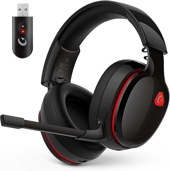 AOC 2.4GHz Wireless Gaming Headset for PS5, PS4, PC, Switch, 45Hr, BlackRed