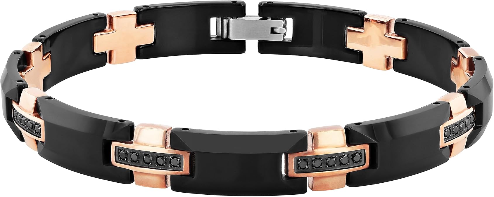 Men's 8.5" Black Tungsten Bracelet - Two-Tone Finish