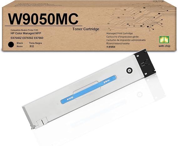 W9050MC Black Toner Cartridge W9050 Black Toner | Compatible for HP Color Managed MFP E87640Z E87650Z E87660 Printers