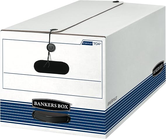 Bankers Box 12-Pack String & Button Medium-Duty File Box, Letter, FastFold