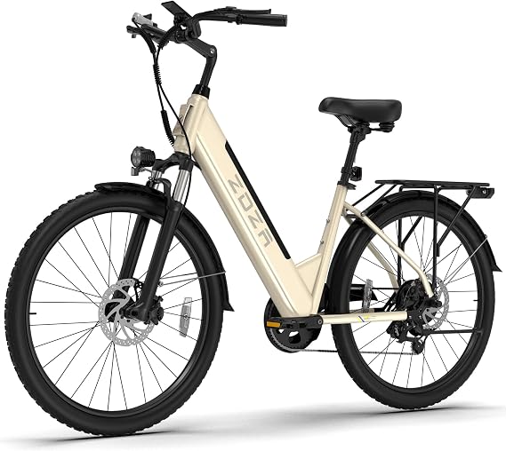 ZDZA Electric Bike for Adults, 1000W Peak Motor, 60 Miles 22Mph Electric Bike, 26" Commuter E Bikes with 48V 10.4Ah Removable Battery, Step-Thru Ebike, Adjustable Stem, 7-Speed & Front Suspension