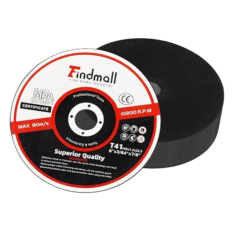 findmall 50 Pcs 6 inch Cut Off Wheels for Angle Grinder, 6" Diameter and 0.045" Thickness and 7/8" Inner Arbor Cutting Discs for Metal and Stainless Steel, Angle Grinder Cutting Wheel
