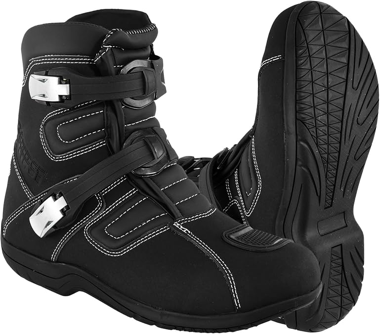 PROFIRST CE Approved Motorcycle Riding Boots for Men Genuine Cowhide Leather Motorbike Touring Boots with Reflective Design, Strong Stitching & Anti-Wear Rubber Sole