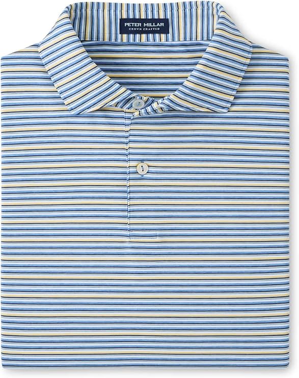 PETER MILLAR Men's Crown Crafted Blue Frost Octave Performance Jersey Polo XXL