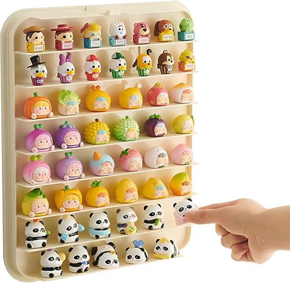 Clear Display Case for Mini Figures, Wall-Mounted Figures Display Box, Multi Story Minifigure Display Cabinet Suitable for Collectibles Action Figures Under 1.57 Inches