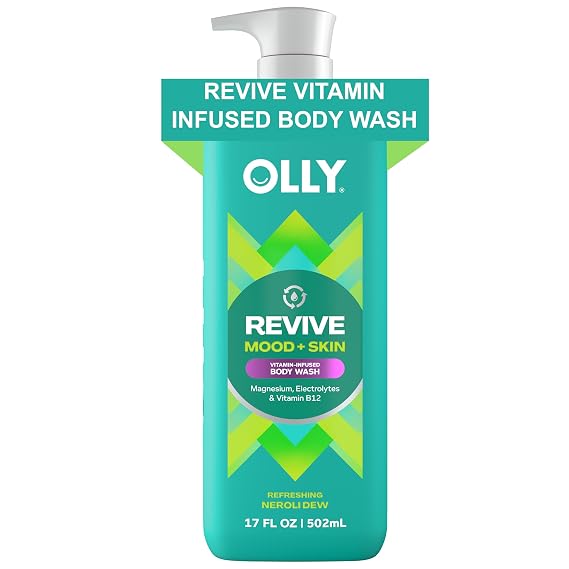 OLLY Revive Body Wash with Magnesium, Electrolytes & Vitamin B12-17 oz | For dry skin, Helps illuminate and refine skin, With magnesium, Electrolytes & Vitamin B12