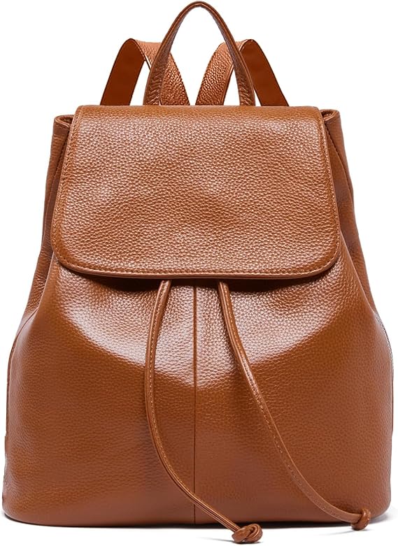 BOYATU Leather Backpack Purse for Women Fashion Design Ladies Shoulder Bag | Full-Grain Leather | Work Commuter | RFID Pocket | Travel Essentials, Brown
