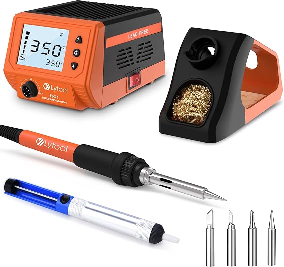 Soldering Station Lytool 60W Soldering Station with Large Display Temperature Range 180°C - 480°C Password Protection Standby Mode for School Laboratory and Hobby Soldering