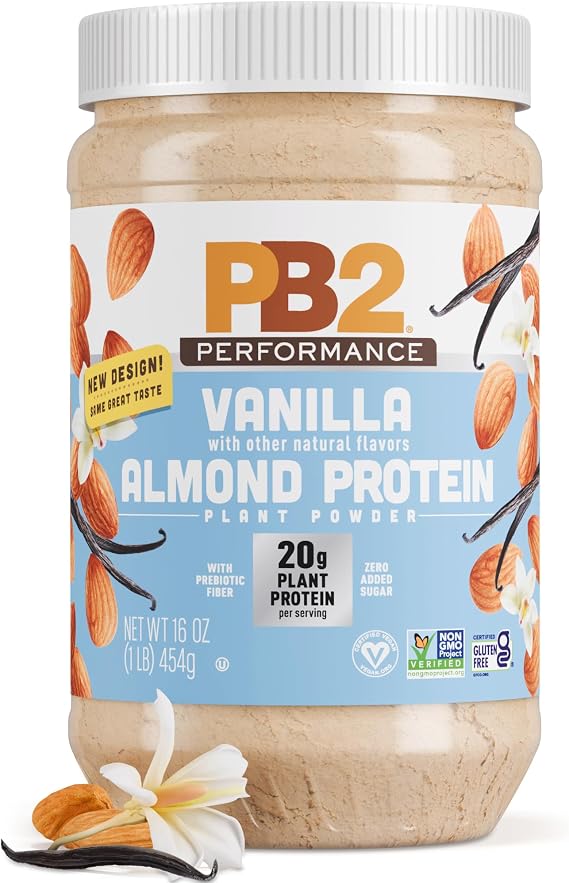 PB2 Performance Peanut Plant Based Vegan Protein Powder | 20g Complete Protein, No Added Sugar, Prebiotic Fiber | Dairy Free, Certified Vegan,