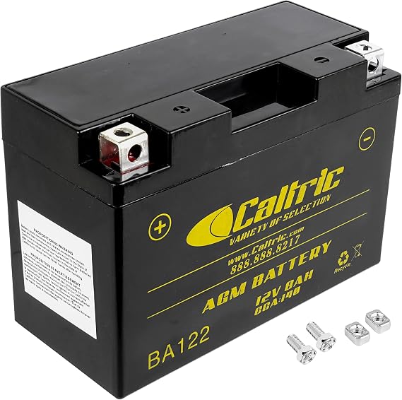 Caltric AGM Battery Compatible with Yamaha Raptor 700 YFM700R 2006-2016 - 12v 8 Amp, 140 CCA, Sealed Maintenance Free High Performance Battery Compatible with ATV, UTV, 2x4, 4x4