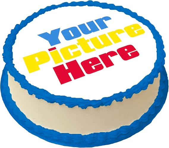 Custom Edible Cake Image Personalized Make your Own Cake Toppers 1/4 8 x 11 Inches Birthday Cake Topper Multiple Sizes (10 inches Round)