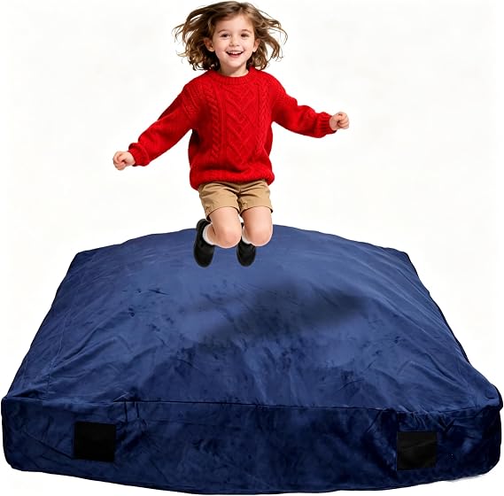 WOUDY Crash Mats for Kids Sensory, Sensory Pads for Autistic Children,Soft Foam Landing Zone, Soft, High-Density Foam Landing Zone Provides Safe Sensory, with Washable Cover
