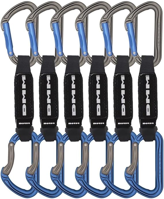 DMM Shadow Quickdraw, Pack of 6, Titanium/Blue, 12cm, A306BL-12P6
