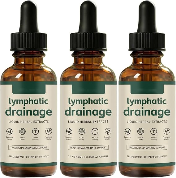 Lymphatic Drainage Drops 59ml Wellness Drops,Lymphatic Drainage Detox Oil,Reduces Face & Body Swelling, Promotes Efficient Drainage of the,Cleanse Your Body,Vegan&Sugar-Free (3 PCS)