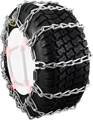 Security Chain Company 1061256 Max Trac Heavy Duty Zinc Traction Tire Chains, Designed for Snow Blowers and Garden Tractors in Snow, Ice and Mudd, Set of 2