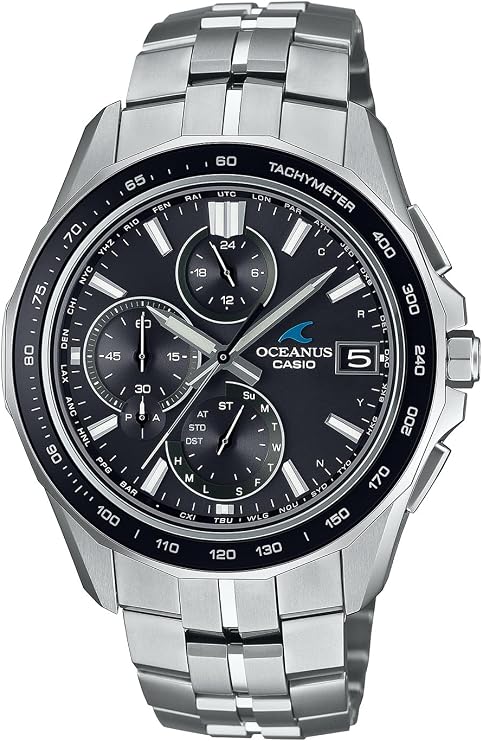 Casio OCW-S7000-1A2JF Oceanus Wristwatch, Manta Bluetooth, Radio-controlled Solar, Sapphire Glass, Men's Black