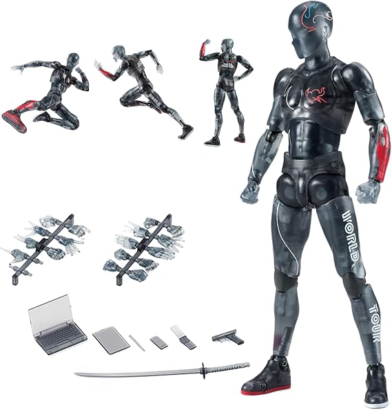 Action Figures, 15cm with Inclusive Arm Accessories Movable Gestures, Drawing Mannequin Poseable Figure, Male