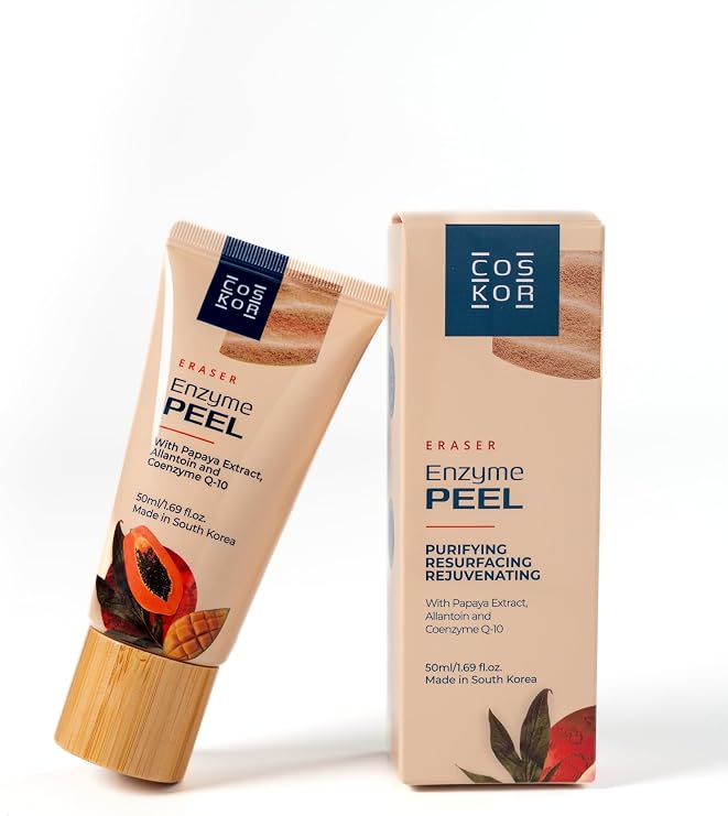 Eraser Enzyme Peel – Gentle Facial Exfoliant with Papaya Extract, Coenzyme Q10 & Allantoin, 50ml