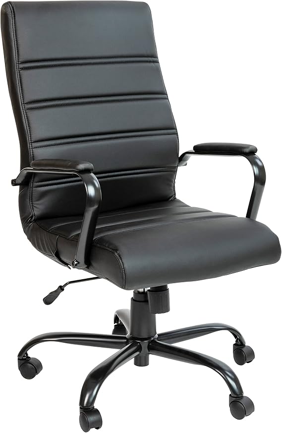 Flash Furniture High Back LeatherSoft Executive Office Chair, Black | 360 Swivel, Height Adjustable, Commercial Grade
