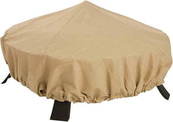 Classic Accessories Terrazzo Water-Resistant 44 Inch Round Fire Pit Cover, Patio Furniture Covers
