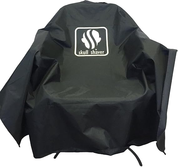 Skull Shaver Barber Hair Cutting Cape, Impermeable, Black
