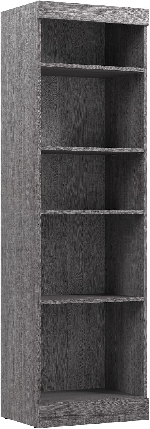 Bestar Closet Organizer System 25-inch for Walk-in Closets, Bedroom, Entryway, Pur Collection, Modern, Bark Gray