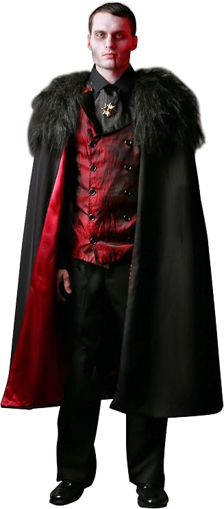 Men's Vampire Lord Deluxe Costume - Cape, Vest, Cravat & Pendant